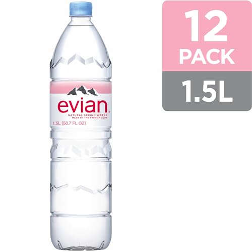 Evian Natural Spring Water, 1.5 L bottle (Pack of 12) - size: 50.7 Fl Oz (Pack of 12)