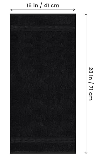 Utopia Towels 6 Pack Premium Hand Towels Set, 16 by 28 inches, 100% Ring Spun Cotton, Ultra Soft and Highly Absorbent 600GSM Towels for Bathroom, Gym, Shower, Hotel, and Spa, Black - color: Black, size: 6 Hand Towels