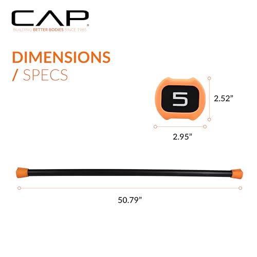 CAP Barbell Weighted Workout Bar | 5-20 lb | Multiple Options - style: 5 LB, Orange