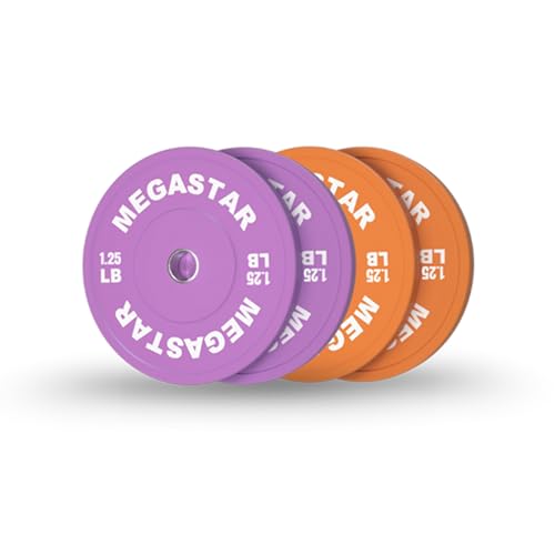 Olympic Bumper Plates, 2-Inch Rubber Weight Plates Set – Color-Coded Heavy Duty Bumper Plates for Home Gym, Strength Training & Weight Lifting - size: 5LBS(1.25LBSx4)