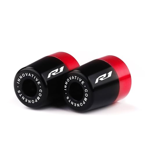 Handle Bar Ends Hand Grips Plug Caps Compatible with Yamaha YZF R1 R1M R1S 1998-2020 2021 2022 2023 2024 2025 | Motorcycle Balance Pad YZF-R1 YZFR1 YZF-R1M YZF-R1S Accessories - color: red
