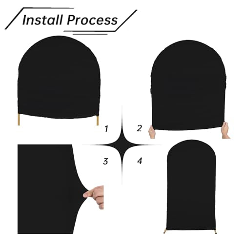 bricia Wedding Arch Backdrop Stand Cover, 6.6FT Double Sided Stretchy Arch Cover Fitted Wedding Birthday Party Banquet Decoration (Black 79.2''Lx39.6''W) - color: Black, size: 6.6FT