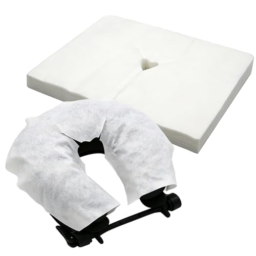 Large Disposable Face Cradle Covers, 100 Count Ultra Soft Medical Grade Non-Sticking Massage Face Rest Covers, Headrest Covers for Massage Tables & Massage Chairs - size: 100 Pack