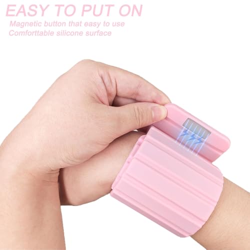 Magnet Adjustable Wrist and Ankle Weights(1LB/2LB Each) Set for Men Women for Intensified Fitness - Durable Exercise Bracelets to Boost Your Workouts 1Pair - color: Pink, size: 2LB each