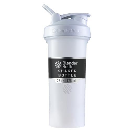 BlenderBottle Classic V2 Shaker Bottle Perfect for Protein Shakes and Pre Workout, 28-oz, Full-Color White - color: Full-Color White, size: 28 Ounces