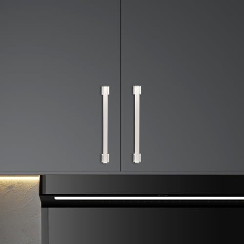 10 Pack 7-1/2 inch Brushed Satin Nickel Kitchen Cabinet Handles Cabinet Pulls Sliver Drawer Pulls Kitchen Cabinet Hardware Drawer Pulls Dresser Handles - color: Brushed Satin Nickel, size: 7-1/2" Hole Center（192mm）