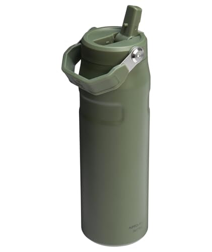 Stanley IceFlow Flip Straw 2.0 Water Bottle 24 OZ | Built-In Straw with Larger Opening | Lightweight & Leak-Resistant | Insulated Stainless Steel | BPA-Free | Dried Pine - color: Dried Pine, size: 24 Ounces