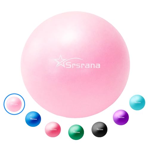 9 Inch Pilates Ball - Small Exercise Ball for Yoga, Barre & Physical Therapy - Anti-Burst Non-Slip Mini Core Ball for Stability, Back Pain Relief & Posture Correction - color: 1LightPink
