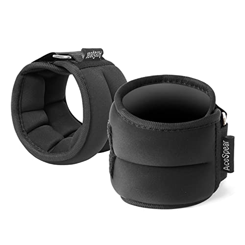 AceSpear Ankle Weights Sets for Men Women Kids 1lb 2lb 3lb 4lb 5lb Leg Weights Arm Wrist Weights Gym for Foot Exercise Training Workout Walking Jogging Yoga - color: Black, size: 2 lbs x 2