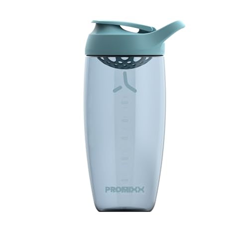 Promixx Pursuit Protein Shaker Bottle (24 oz) – Silent No-Ball Mixer, Leak-Proof Lid, BPA/BPS & Phthalate-Free ECOZEN – Easy-Clean Shaker Cup for Protein Shakes, Pre & Post-Workout Smoothies - color: Ocean Calm Blue, size: 24 Ounces, style: 24 oz