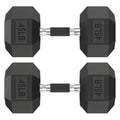 HANDBODE Rubber Encased Hex Dumbbell Pair, 2.5-65 lb | Non-Slip Handle Design for Secure & Comfortable Grip, Hand Weights for Strength Training, Fitness & Home Gym - size: 45 lb, Pair, style: Comfort Grip