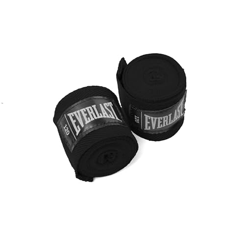 Everlast Core Handwraps 120in – Boxing Hand Wraps for Gloves, Wrist & Knuckle Support - color: Black, size: 120 Inch