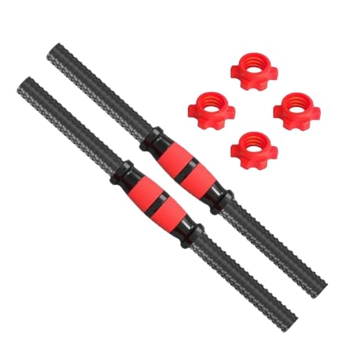 DYNWAVE 2X Dumbbell Handle Dumbellsweights Set Sturdy with 4 Collars Barbell Bar for Workout Strength Training Fitness Gym Attachment - color: 35cm