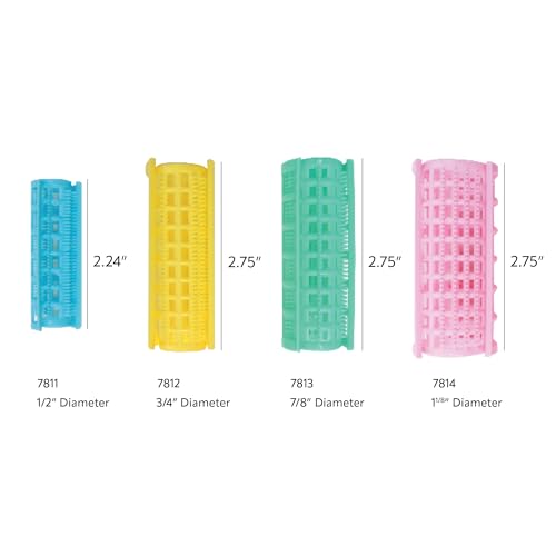 DONNA Snap on Rollers Foam Hair Curlers Hair Clips for Hairdressing Styling Heatless 1/2(D) SMALL LT. BLUE 14PCS - color: LT. BLUE - 1/2"(D) SMALL