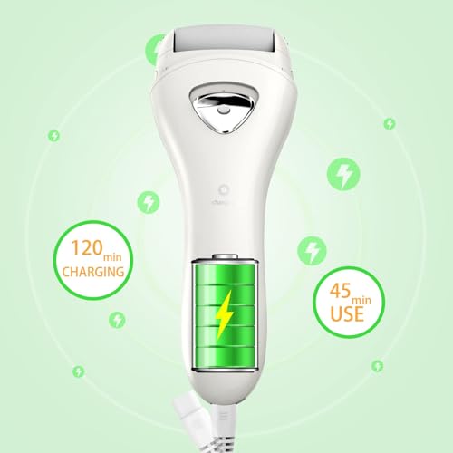 Electric Feet Callus Removers Rechargeable,Portable Electronic Foot File Pedicure Tools, Electric Callus Remover Kit,Professional Pedi Feet Care Perfect for Dead,Hard Cracked Dry Skin - color: 001-white