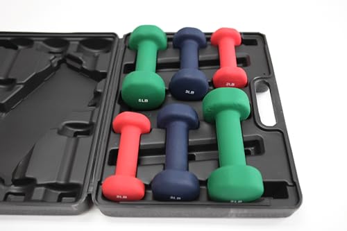 Ader Neoprene Dumbbell Set w/Rack - color: Neoprene DBS w/ Carrying Case