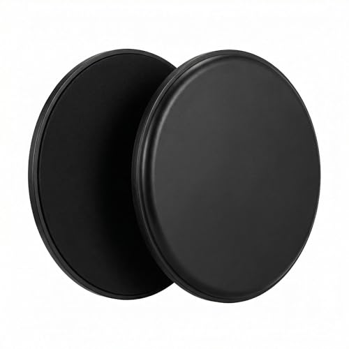 Dual Sided Exercise Sliders Core Workout Gliding Discs For Home Gym Pilates Yoga And Fitness Training 2 Pack - color: black