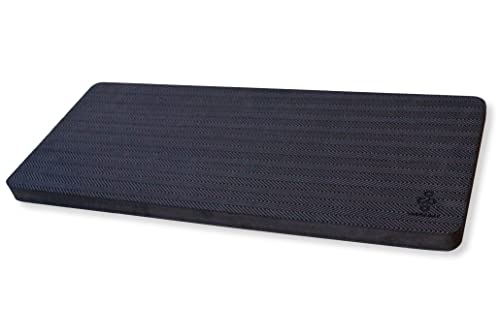 SukhaMat Firm Support Yoga Exercise Knee Pad - Extra-Firm Cushioning, 1" Thick TPE, Ideal for Knees/Elbows/Wrists, Pain Relief, Durable Non-Slip Mat for Exercises - color: Black