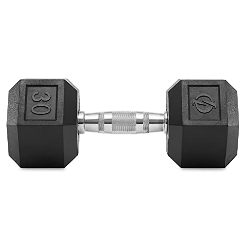 Philosophy Gym Rubber Coated Hex Dumbbell Hand Weights - style: 30 lb - Single