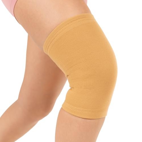 BraceAbility Elastic Slip-on Knee Sleeve | Flexible Fabric Knee Pain Compression Bandage for Stretchy, Lightweight & Comfortable Support - size: Small