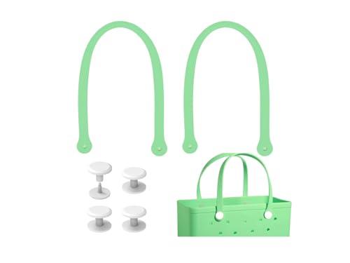 Replacement Straps for S/M Rubber Beach Bag, Replacement Handles with 4 Snaps, EVA Bag Strap Replacement - color: Mint Green