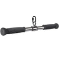 SELEWARE Rotating Straight Bar, Tricep Rope, Double D Row Handle, Rotating V Handle, Cable Machine Attachment with Non-Slip Soft Rubber Grip, Universal Attachment for Cable Machines - color: 18" Silver Rotating Straight Bar W/ Convex Rubber Handle