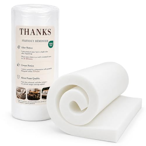 Upholstery Foam Cushion, 30ILD 2’’H x24’’W x72’’L Foam Pad, Cut-to-Size Polyurethane Foam for Cushions, Camper, Bench, Car Seat, RV Bed, Boat, DIY Foam Mat