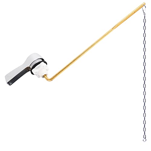 Hibbent Universal Metal Front Mount Toilet Handle Replacement Kit, Chrome | Toilet Bowl Flush Handle with Solid Brass Toilet Flush Tank Lever, Stainless Steel Flapper Chains for Most Toilet Tanks - color: Chrome, style: Upgraded Front Mount