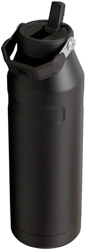 Stanley IceFlow Flip Straw 2.0 Water Bottle 50 OZ | Built-In Straw with Larger Opening | Lightweight & Leak-Resistant | Insulated Stainless Steel | BPA-Free | Black 2.0 - color: Black, size: 50 Ounces