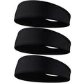 Braylin Men's Headbands, 3-Pack Head Band for Men, Sport Sweatbands for Running Fitness Yoga Cycling, Sweat Wicking Non Slip - color: 04.3Pcs Black x 3