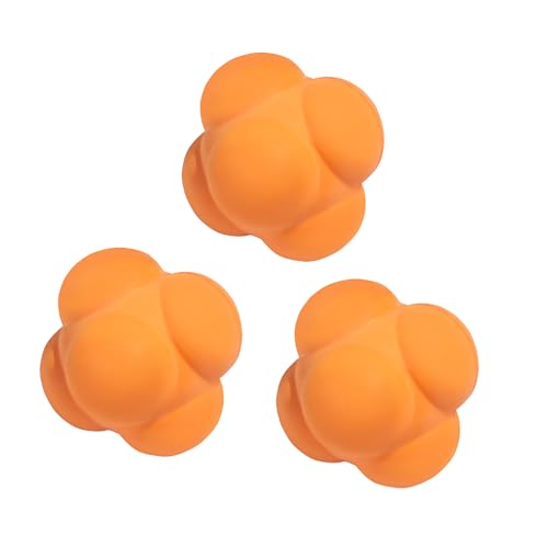 GSE Games & Sports Expert Sports Reaction Balls, Reactivity Ball for Field Training, Agility Trainer for Baseball, Rubber Bounce Balls for Hand-Eye Coordination & Speed Reflex Training - color: Orange, style: 3-Pack