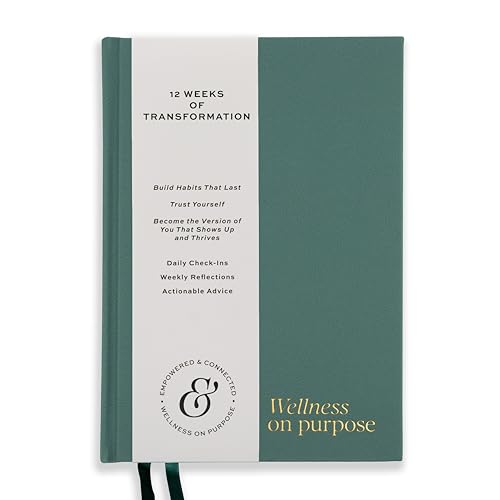 Paper & Progress Wellness Journal – 12-Week Fitness & Self Care Journal for Women | Daily Habit Tracker, Meal Planner, Workout Log, Weekly Reflections & Mindset Coaching Prompts - color: Deep Sage