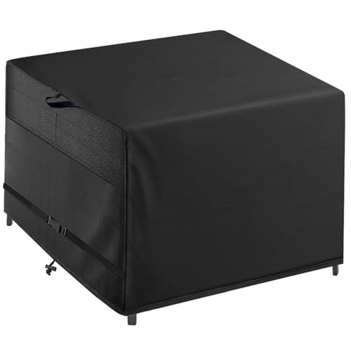Outdoor Patio Square Table Cover 38 inch Black Heavy Duty Waterproof Cover for Square Slatted Tabletop - color: Black, size: 38"x 38"x 28"