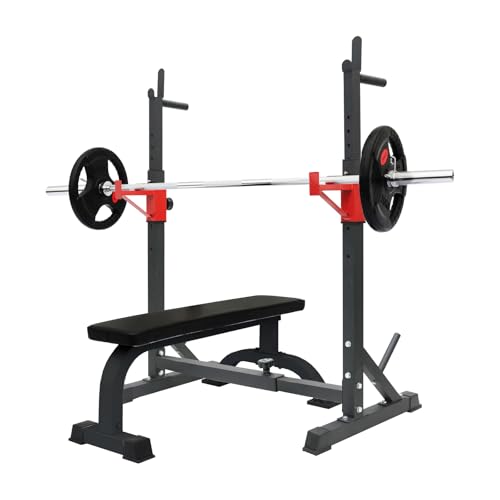 Multi-Function Squat Press Barbell Rack Stand, Height Adjustable Barbell