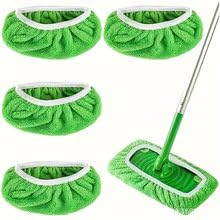 4Pcs Reusable Microfiber Mop Pads, Mop Replacement Heads, Easy Cleaning Wet & Dry Floors Surface Machine Washable Pad for Household Cleaning Essential Tool