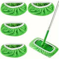 4Pcs Reusable Microfiber Mop Pads, Mop Replacement Heads, Easy Cleaning Wet & Dry Floors Surface Machine Washable Pad for Household Cleaning Essential Tool