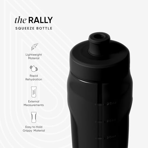 Simple Modern Rally Squeeze Plastic Water Bottle | 30oz Locking Leakproof Cup for Gym, Sports, Electrolytes, Travel | Midnight Black - color: - Midnight Black