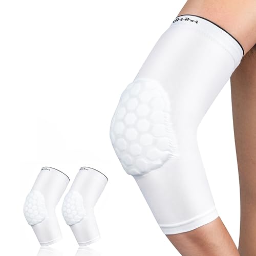 HiRui Elbow Pads for Teenagers Men and Women - Basketball Baseball Elbow Brace for Collision Avoidance and Support - color: White, size: X-Large