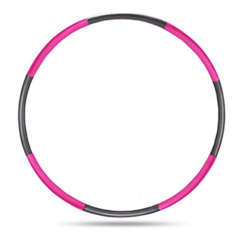 Auoxer Fitness Exercise Weighted hoops, Lose Weight Fast by Fun Way to Workout, Fat Burning Healthy Model Sports Life, Detachable and Size Adjustable Design - color: Fuchsia