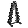 HolaHatha 1, 2 and 3 lb Neoprene Dumbbell Strength Training Weight Set with Rack - color: Black, size: 106 LB