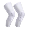PISIQI Knee Pads Compression Pads Long Leg Sleeve Collision Avoidance Brace Protection Knee Sleeve for Basketball Football Volleyball Cycling (1 Pair) - color: White, size: Medium