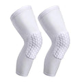PISIQI Knee Pads Compression Pads Long Leg Sleeve Collision Avoidance Brace Protection Knee Sleeve for Basketball Football Volleyball Cycling (1 Pair) - color: White, size: XX-Large