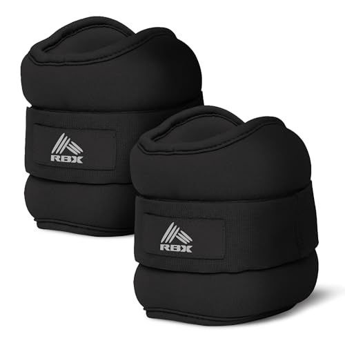 RBX Wrist & Ankle Weights Set, Adjustable Comfort Fit for Training & Toning - color: Black, size: 4lb (2lb Each)
