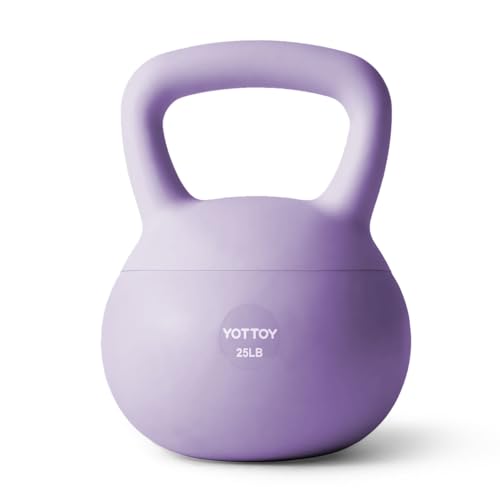 YOTTOY Soft Kettlebell,Kettlebell Anti-Slip Grip Weight for Home Workouts, Kettlebells Set Strength and Safety Guaranteed - color: Purple, size: 25 Pounds
