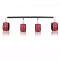 Spreader Bar Heavy Duty Stainless Steel Expandable Bar Home Gym with 4pcs Furry Crocodile Adjustable Strap,Sports Aid Training Pilates Aid Kit,Indoor Yoga Set - style: Black+Red Crocodile PU Kit