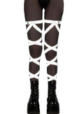 Ella Lust Reflective Rave Leg Wrap for Women - Adjustable Holographic Glow Straps Music Party Accessories EDC Concert Outfits - color: Reflective Silver