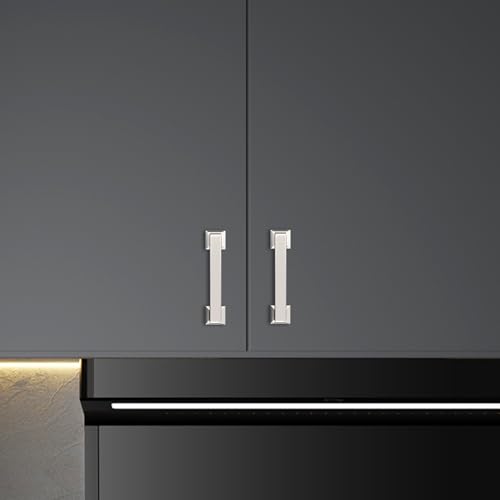 10 Pack 3 inch(76mm) Brushed Satin Nickel Kitchen Cabinet Handles Cabinet Pulls Sliver Drawer Pulls Kitchen Cabinet Hardware Dresser Handles - color: Brushed Satin Nickel, size: 3" Hole Center（76mm）