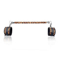 Fixed Wooden Leopard Spreader Bar with 2pcs PU Furry Leopard Detachable Adjustable Straps,Sports Aid Training Fitness Gear Pilates Aid Kit,Home Indoor Sports Yoga Set