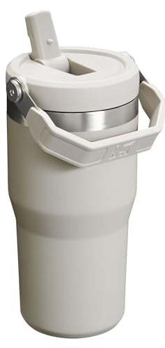 Stanley IceFlow Flip Straw Tumbler with Handle 20 oz | Twist On Lid and Flip Up Straw | Leak Resistant Water Bottle | Insulated Stainless Steel |BPA-Free | Ash - color: Ash, size: 20 Ounces