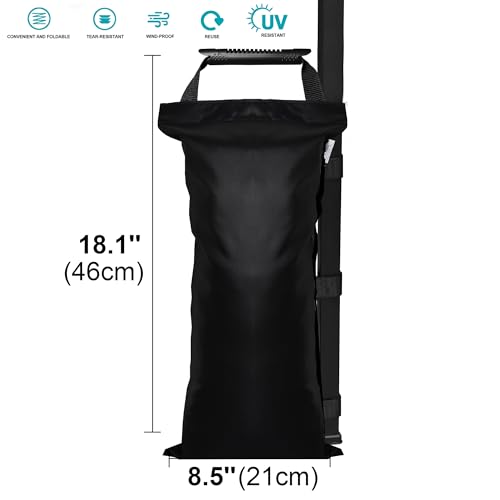 SANWAY 180 LBS (Unfilled) Sand Bags for Canopy Weights, Windproof-Portable and Durable to Secure Tents, Canopies, and Umbrellas-Black - color: Black - 6 PCS
